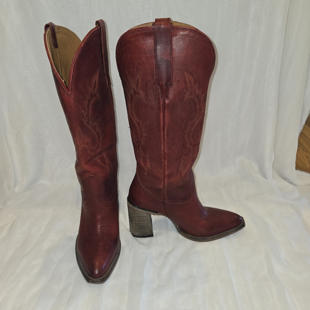 Freebird JACKSON Burgundy Heeled Cowboy Boots